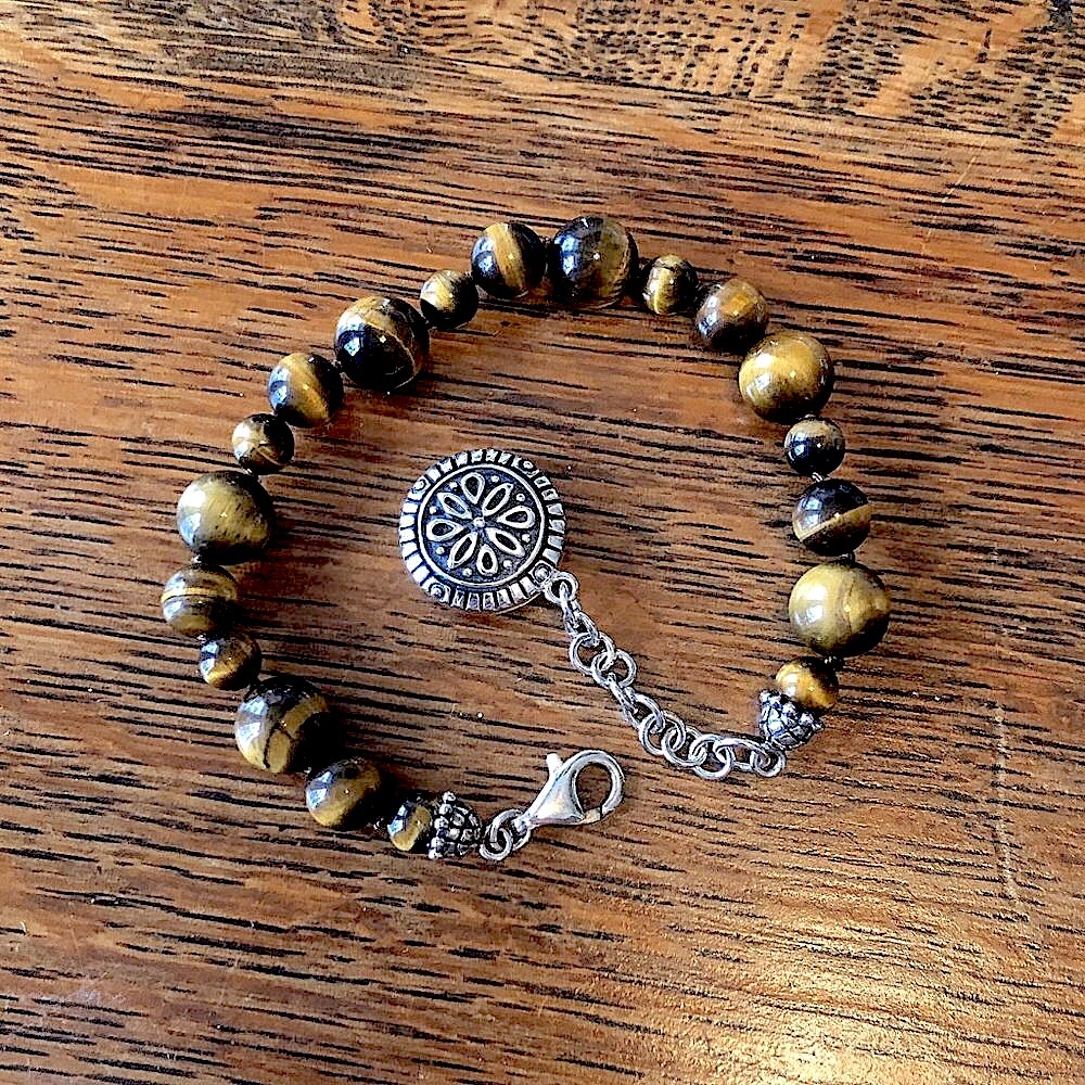 $68  Whitney Kelly Estate Tiger Eye Bracelet marked WK 925 China